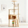 Aortzio 59"H Wooden Cat Tree Tower,Cat Condo with Scratching Posts&Acrylic Hammock - 3 of 4