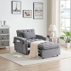 NicBex Modern Pull Out Sofa Bed Velvet Convertible Sofa with Adjustable Back, USB Port and Swivel Phone Stand for Indoor - 3 of 4