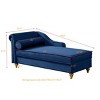 Modern Velvet Chaise Lounge Chair with Storage,Upholstered Recliner with Gold Metal Legs and Pillow for Bedroom or Living Room-The Pop Home - 4 of 4