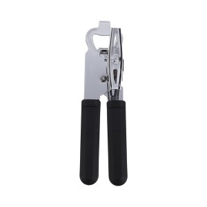 Unique Bargains Portable Can Opener Handheld 3-in-1 Can Opener Bottle Opener PP Iron Silver Tone Black 2.17"x7.87" 1Pc - 1 of 4