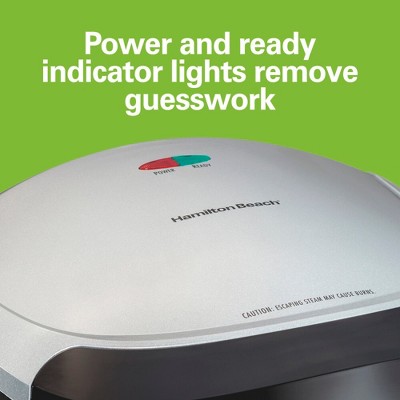 Hamilton Beach Electric Indoor Grill with Nonstick Surface, 1200W, Stainless Steel