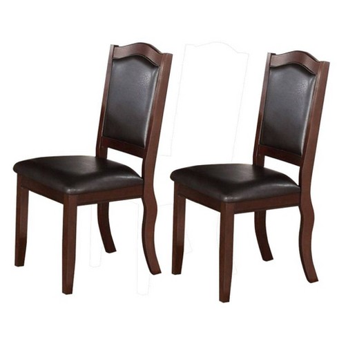 Set Of 2 Contemporary Rubber Wood Dining Chair Brown Black