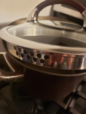 Circulon Symmetry Chocolate 3.5-qt Covered Straining Saucepan