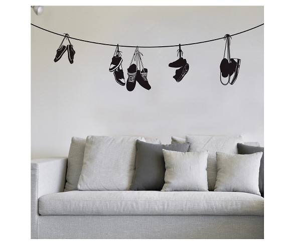 Stringed Shoes Wall Decal - Black