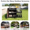 Vynxaria Dark Brown 63.5" Outdoor Kitchen Island Kitchen Storage Island Cooking Station Outdoor Grill Cart - 4 of 4