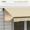 Vynxaria Retractable Awning - 8' x 6.5' Patio Sunshade Canopy with Manual Crank - Beige - 4 of 4