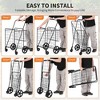 Large Folding Grocery Cart with Double Basket, Portable Collapsible Utility Cart with 4 Wheels, for Laundry, Luggage, Camping Storage - 4 of 4