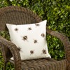 Saro Lifestyle Charming Bumble Bee Outdoor Pillow with Poly Fill, 18"x18", Off-White - 4 of 4