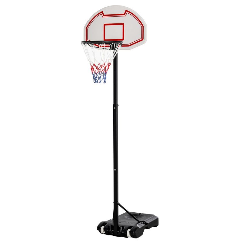 Soozier Portable Basketball Hoop System Stand with 29in Backboard, Wheels, Height Adjustable 6FT-8FT for Indoor Outdoor Use, 5 of 10