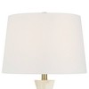 Possini Euro Design Marcy 28" Tall Modern Glam Table Lamp White Finish Alabaster Single White Shade Living Room Bedroom Bedside Nightstand House - 3 of 4