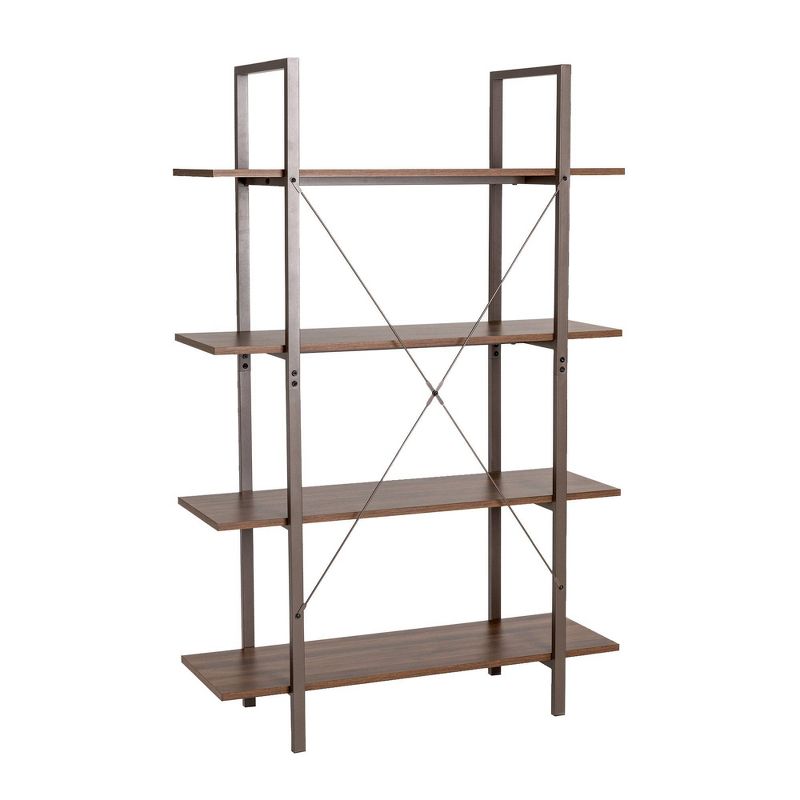 Modern Industry Metal/Wooden 4 Tier Bookcase with Shelves - Glitzhome, 5 of 9