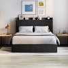 Bed Frame with Lift Up Storage, Upholstered Velvet Bed with Storage Headboard, No Box Spring Needed, Solid Wood Slats - 4 of 4
