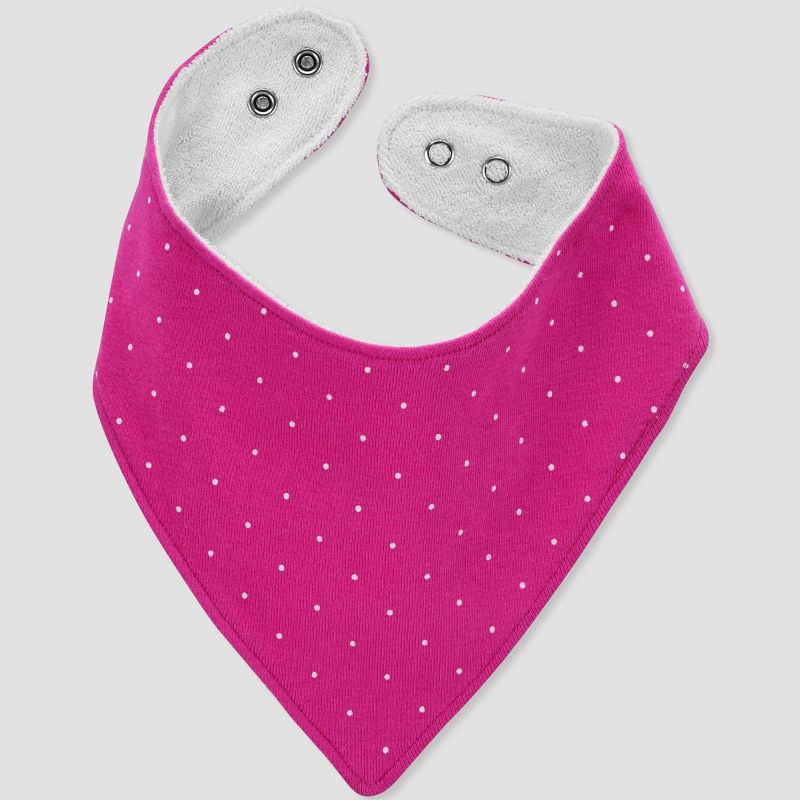 Carter&#39;s Just One by You&#174; Baby Girls&#39; 3pk Dotted Bib - Pink/Gray, 3 of 5