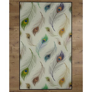Deerlux Modern Animal Print Living Room Area Rug with Nonslip Backing, Peacock Pattern, 8 x 10 Ft Large - 1 of 4