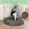 Sandinrayli 8-in-1 Eggloa6 Hidden Cat Litter Box Enclosure Planter, Grey - 3 of 4