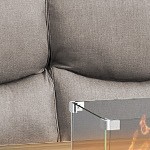 gray cushion/brown wicker