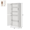 Homhougo 70in Tall Kitchen Pantry Cabinet, Freestanding Storage Cabinet with 4 Doors and Adjustable Shelves, Large Utility Hutch Cupboard White - 2 of 4