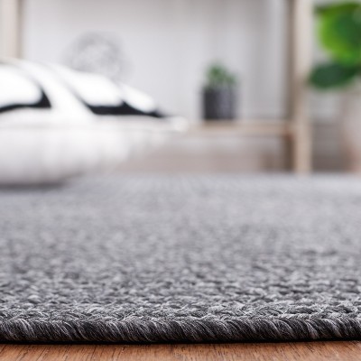 Handmade Black Braided Reversible Runner Rug