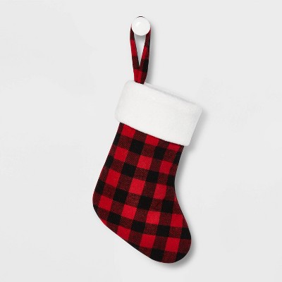 Mini Buffalo Plaid Christmas Stocking Red/Black - Wondershop™