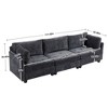 PAGED 111.42"Comfy 3-Seater Chenille Deep Couch,Indoor Sofa with Ultra-soft Cushions&Side Pocket,Modern Sofa for Living Room - 4 of 4