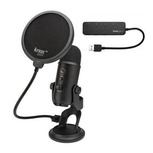frokost Medic inch Blue Yeti Microphone (blackout) With Knox Gear Pop Filter And 3.0 4 Port Usb  Hub : Target