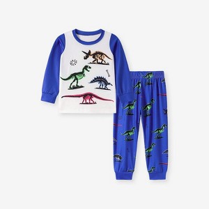 MyKids-USA Spring and Autumn Baby Kids Boys Cartoon Pattern Long Sleeves Top and Pants Casual Pajamas Clothing Set - 1 of 3