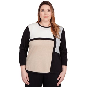 Alfred Dunner Women's Colorblock Long Sleeve Sweater - 1 of 4