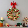Mr.Christmas 17" Retro C9 Bulb Wreath - Red & Green - 2 of 3