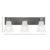 Toltec Lighting Apollo 3 - Light Vanity in  Graphite with 5.5" Fluted Italian Ice Shade - 2 of 2