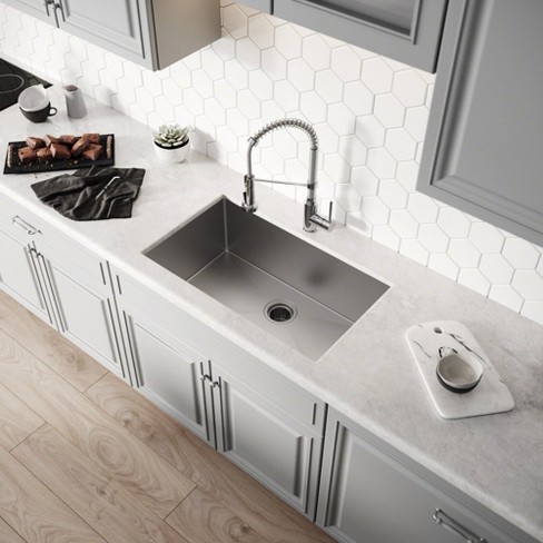 Kraus Standart Pro 30 16 Gauge Undermount Single Stainless Steel Kitchen Sink