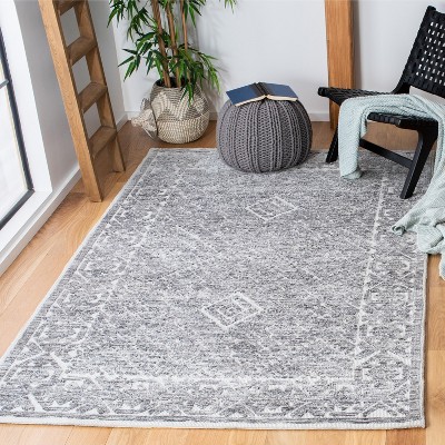 Roslyn Grey and Beige Hand-Tufted Wool Area Rug, 5'x8'