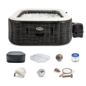 Intex PureSpa Plus Inflatable Square Hot Tub Spa with Maintenance Accessory Kit - 1 of 4