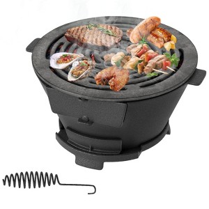 Costway Round Hibachi Grill with 12" Double-Sided Grate Air Regulating Door & Fire Gate - 1 of 4