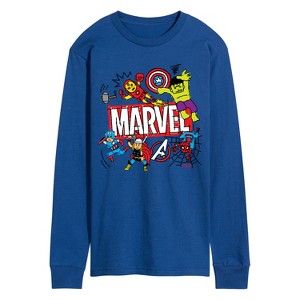 Men's - Marvel - Avengers Sketch Long Sleeve Graphic T-Shirt - 1 of 4