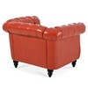 Dolonm Modern 1-Seater Sofa: Black PU Leather, 220LB Capacity, Birch Legs & Staggered Tufting Study/Bedroom Essential - 4 of 4