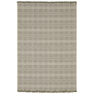 Captiv8e Designs Grimaldi Geometric Lines Beige/Black Indoor/Outdoor Rug - 1 of 4