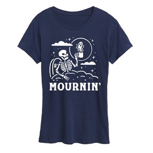 Women's - Instant Message - Mournin Skeleton And Coffee Short Sleeve Graphic T-Shirt - 1 of 4