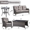 Gymojoy 5 Piece Outdoor Wicker Sofa with Patio Chairs with Coffee Table and Side Table - 3 of 4