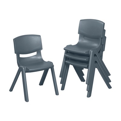 ECR4Kids 12in Plastic School Stack Chair, 4-Pack