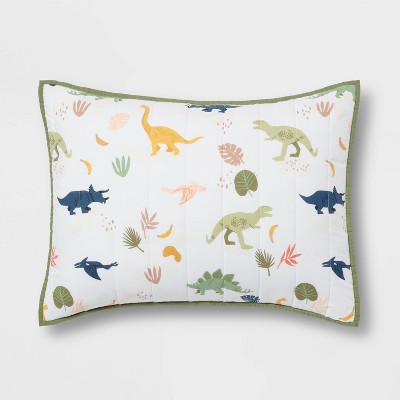 Dinosaur Poly Cotton Reversible Kids&#39; Sham - Pillowfort&#8482;