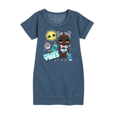 - LOL Surprise! - Pool Party Vibes Graphic Short Sleeve Fleece Dress