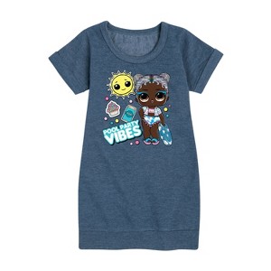 Girls' - LOL Surprise! - Pool Party Vibes Graphic Short Sleeve Fleece Dress - 1 of 3