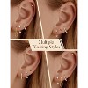 Small Gold Hoop Earrings for Women - Steel Flat Back Earring Sets for Multiple Piercing Cartilage Earing Stacks Silver Dangle Stud Trendy 4 Pairs - 3 of 4