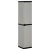 vidaXL Durable PVC and PP Garden Storage Cabinet with Three Shelves for Organized Storage in Patio, Balcony, or Garage - Gray & Black - 2 of 4