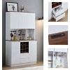 Dexmalle Farmhouse 68.9'' Kitchen Buffet Cabinet with Wine Cabinet - 3 of 4