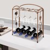YIYIBYUS Metal Wine Rack, Freestanding Wine Bottle Rack, Bronze - 3 of 4