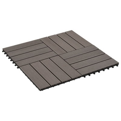 Dark Brown Composite Water-Resistant Snap-In Decking Tiles