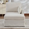 Hrinhom 63.4"W Sofa Bed,Upholstered Chaise Lounge with Cushions-Ivory - 4 of 4