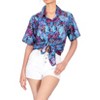 LA LEELA Women's Button Down Blouses Casual Summer Beach Shirt Hawaii Blouse Short Sleeve Tropical Vacation Button Up Hawaiian Shirts - 4 of 4