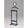 Kings Brand Furniture - Wardrobe Wood Suit Valet Stand, Clothes Trouser Bar Rack, Tie, Belt Hanger and Shoe Rack, Black/Chrome - 2 of 4